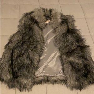 Michael Michael Kors Grey/Black fauve fur vest